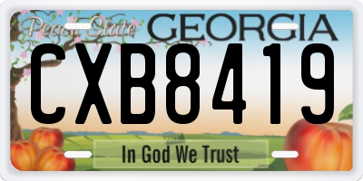 GA license plate CXB8419