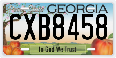 GA license plate CXB8458
