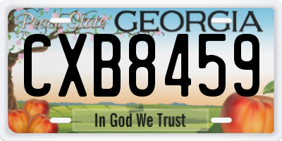 GA license plate CXB8459