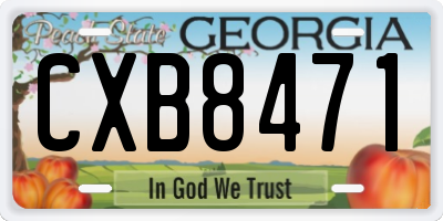 GA license plate CXB8471