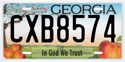 GA license plate CXB8574