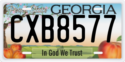 GA license plate CXB8577
