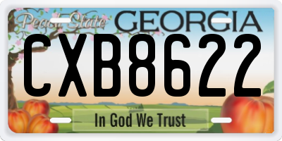 GA license plate CXB8622