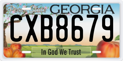 GA license plate CXB8679