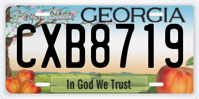 GA license plate CXB8719