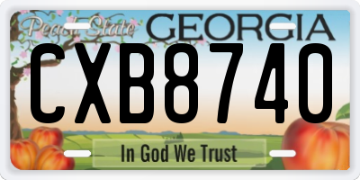 GA license plate CXB8740