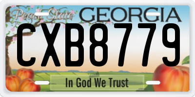 GA license plate CXB8779