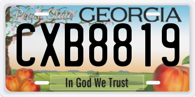 GA license plate CXB8819