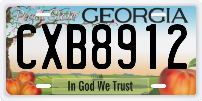 GA license plate CXB8912