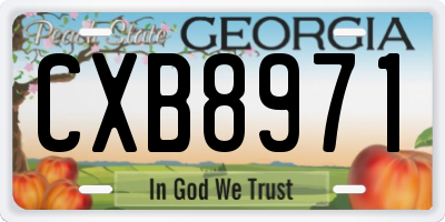 GA license plate CXB8971