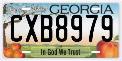 GA license plate CXB8979