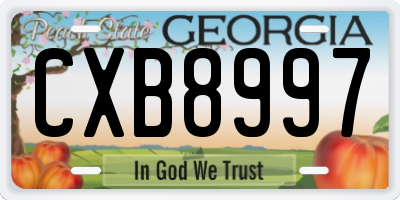 GA license plate CXB8997
