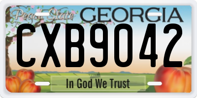 GA license plate CXB9042