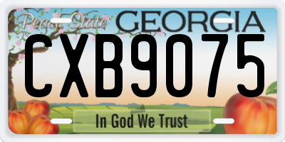 GA license plate CXB9075