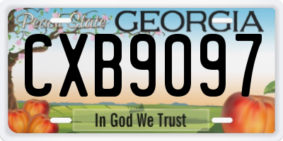 GA license plate CXB9097
