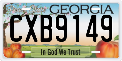 GA license plate CXB9149