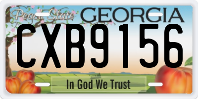 GA license plate CXB9156