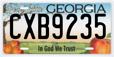 GA license plate CXB9235