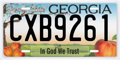 GA license plate CXB9261