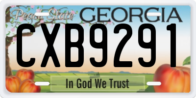 GA license plate CXB9291