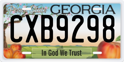 GA license plate CXB9298