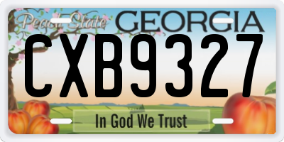 GA license plate CXB9327