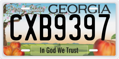 GA license plate CXB9397