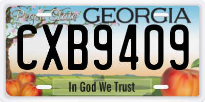 GA license plate CXB9409