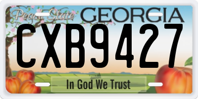 GA license plate CXB9427