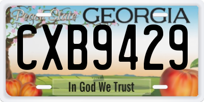 GA license plate CXB9429