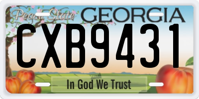 GA license plate CXB9431