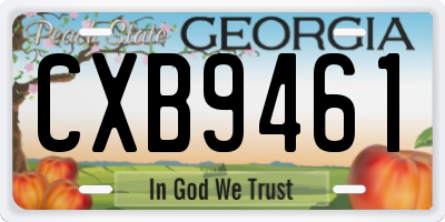 GA license plate CXB9461