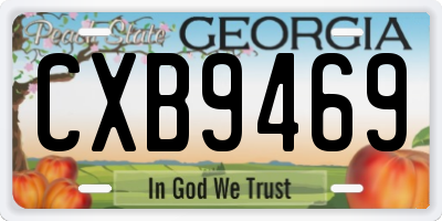 GA license plate CXB9469