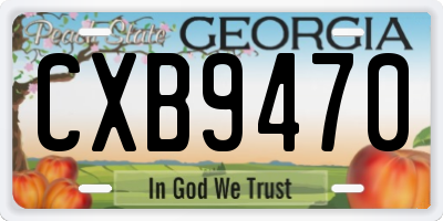 GA license plate CXB9470