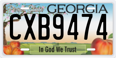 GA license plate CXB9474