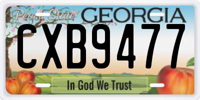 GA license plate CXB9477
