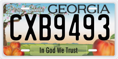 GA license plate CXB9493