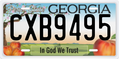 GA license plate CXB9495