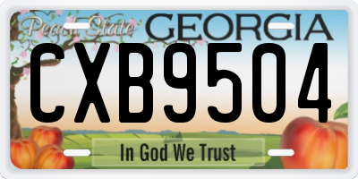 GA license plate CXB9504