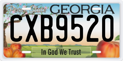 GA license plate CXB9520