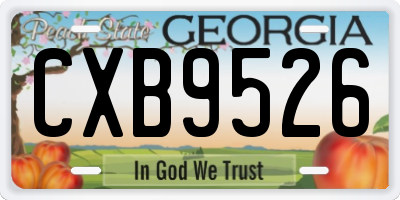 GA license plate CXB9526