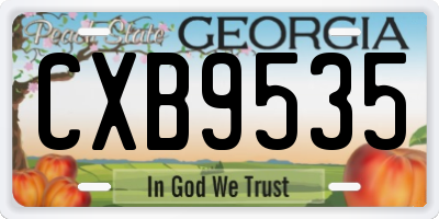 GA license plate CXB9535