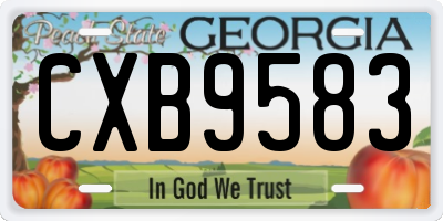 GA license plate CXB9583