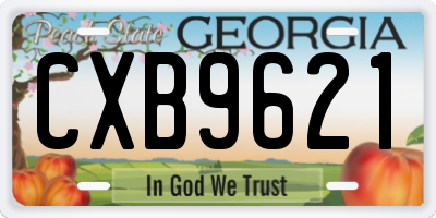 GA license plate CXB9621
