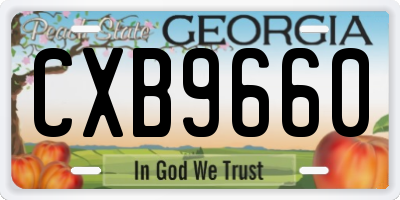 GA license plate CXB9660