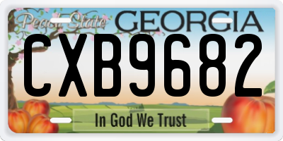 GA license plate CXB9682