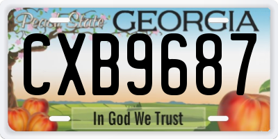 GA license plate CXB9687