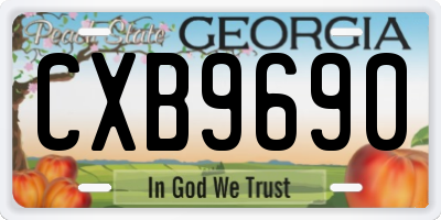GA license plate CXB9690