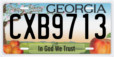 GA license plate CXB9713