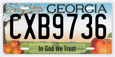 GA license plate CXB9736